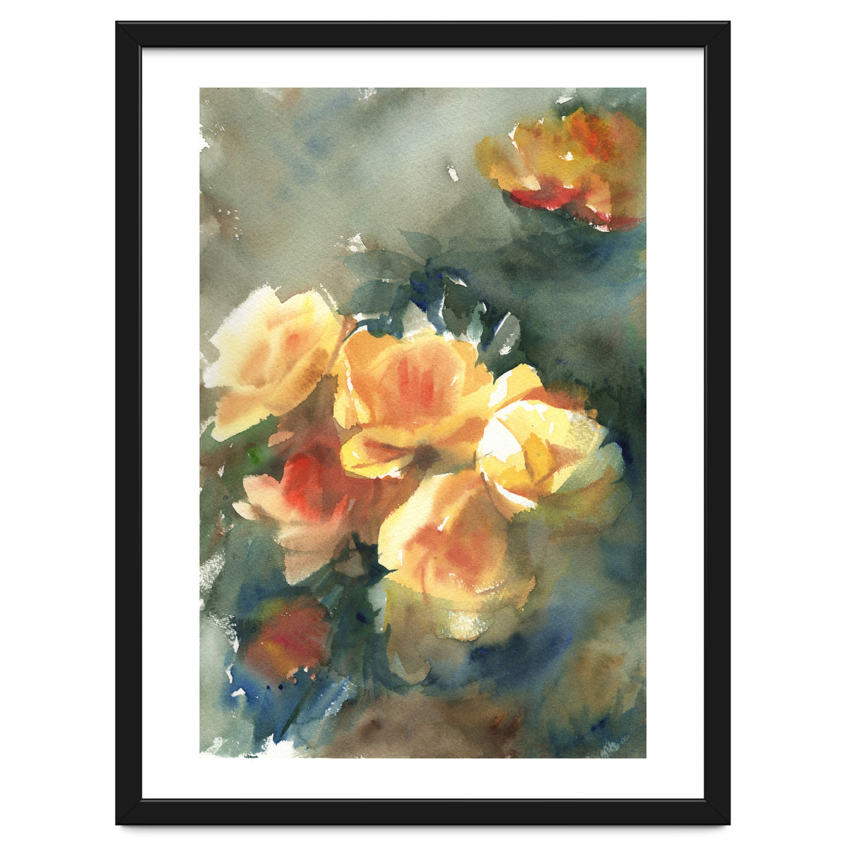 Abstract watercolor flowers