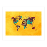 world map yellow art (Print Only) thumbnail