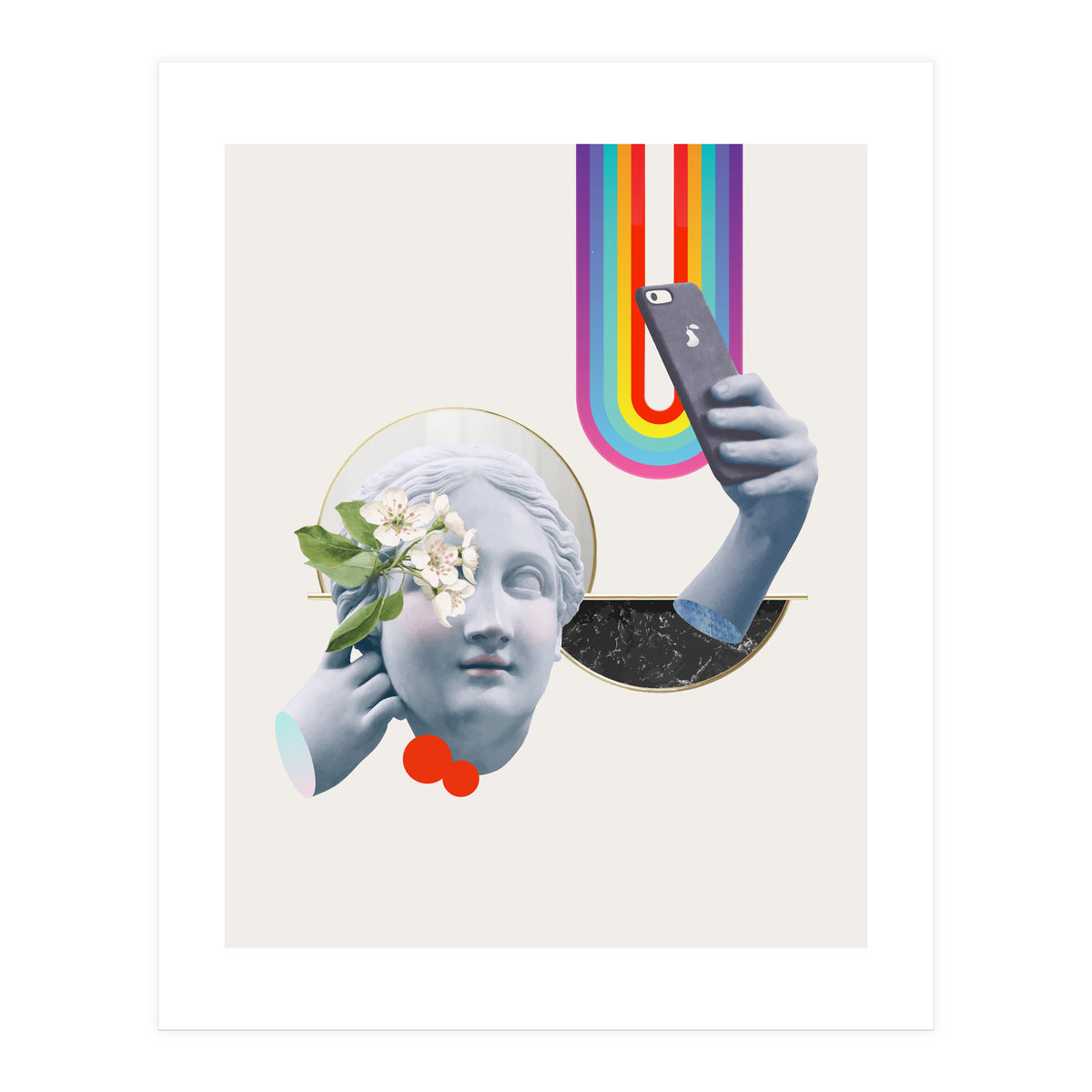 Greek Goddess Rainbow Selfie By Pear (Print Only)