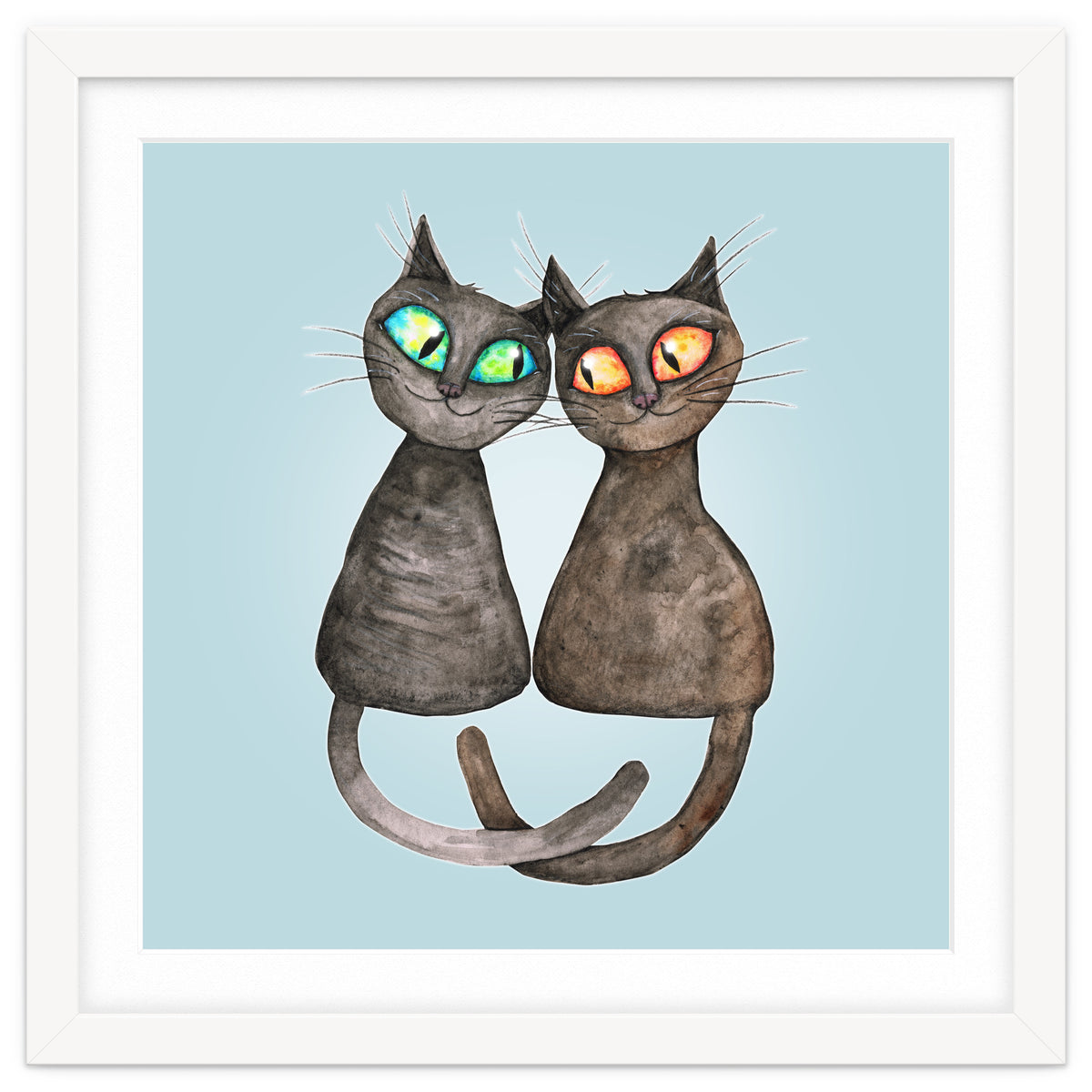 Two cute loving cats