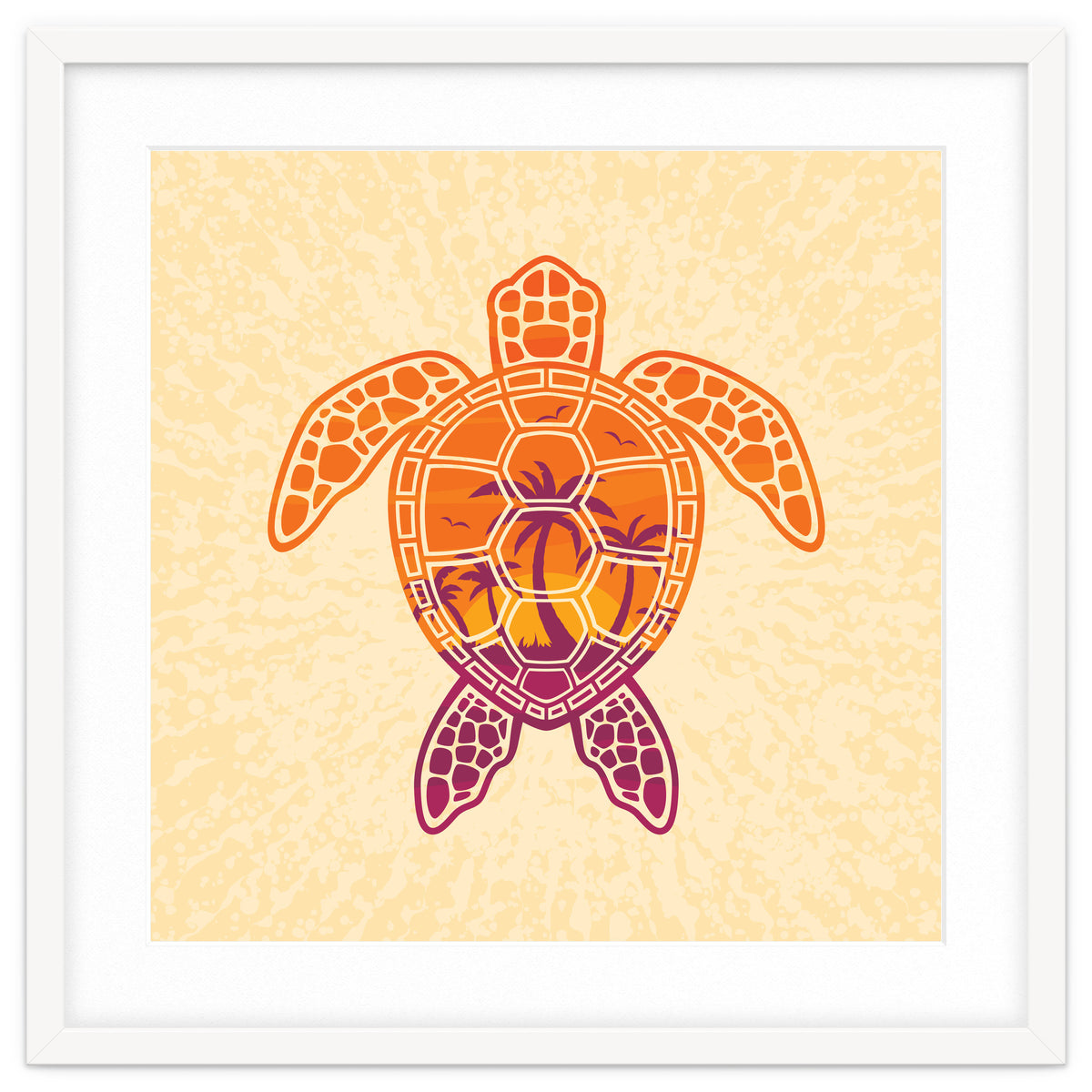 Tropical Sunset Sea Turtle Design