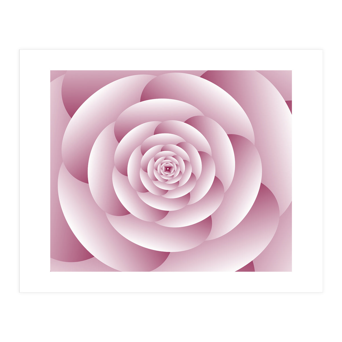 Abstract Rose Spiral 3D Art (Print Only)