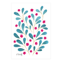 Springtime Floral | Teal and Pink (Print Only)