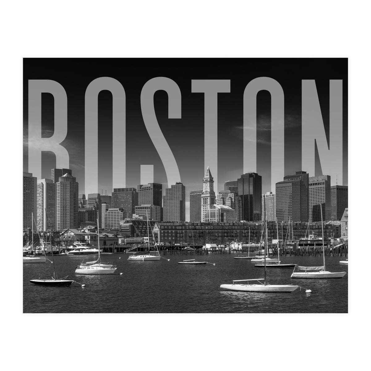 BOSTON Skyline | Monochrome (Print Only)