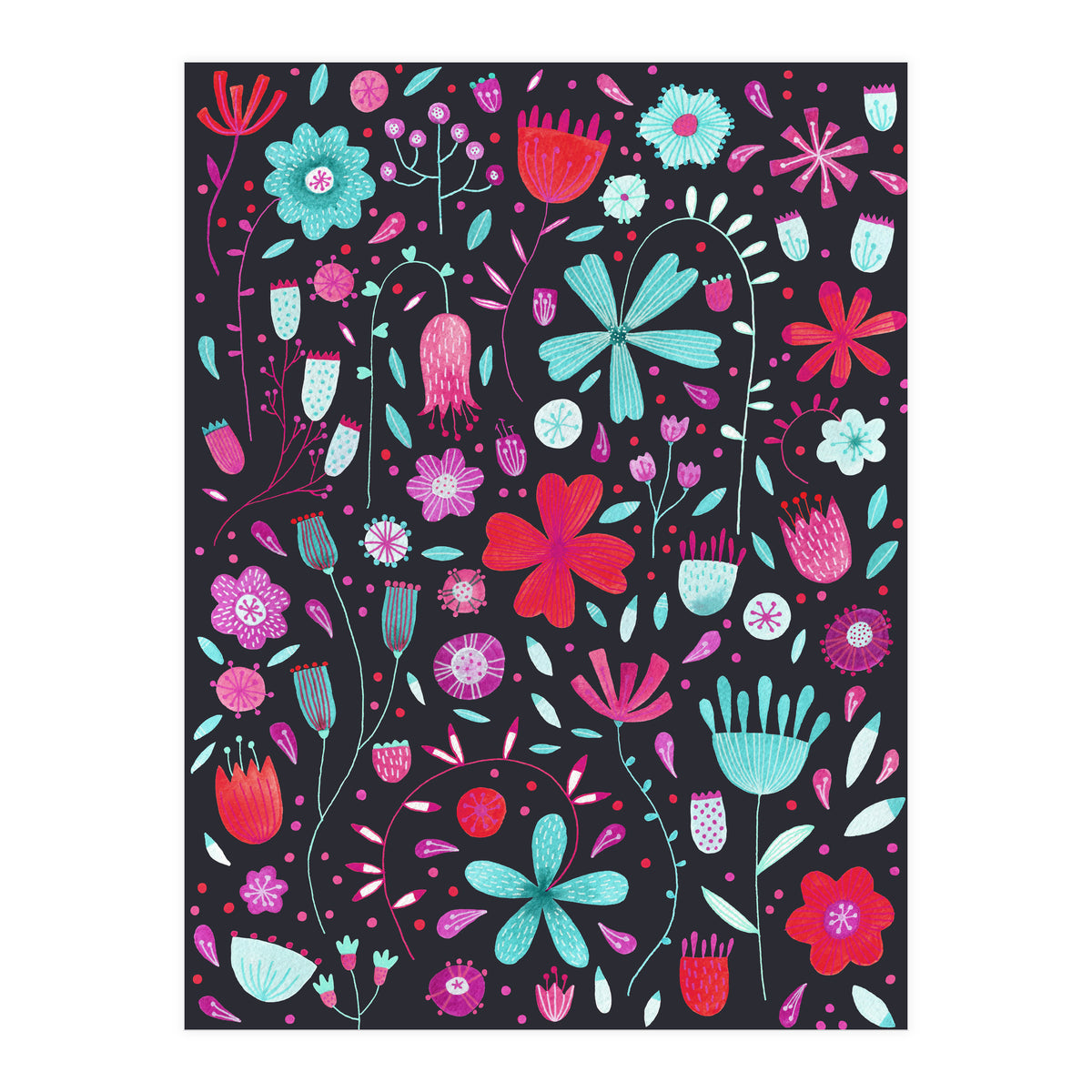 English Meadow Dark Teal (Print Only)