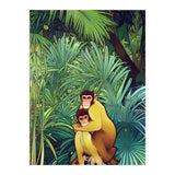 Monkey Love, Tropical Jungle Botanical Nature, Plants Forest Bohemian Animals, Wildlife Eclectic Vintage (Print Only) thumbnail