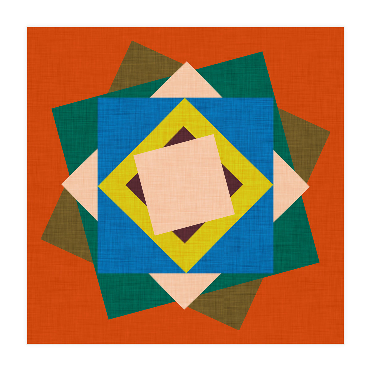 Kilim Floral Orange (Print Only)