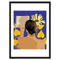 You're never alone when lost in the magic of a book, Bohemian Reader Botanical, Nude Plant Lady
