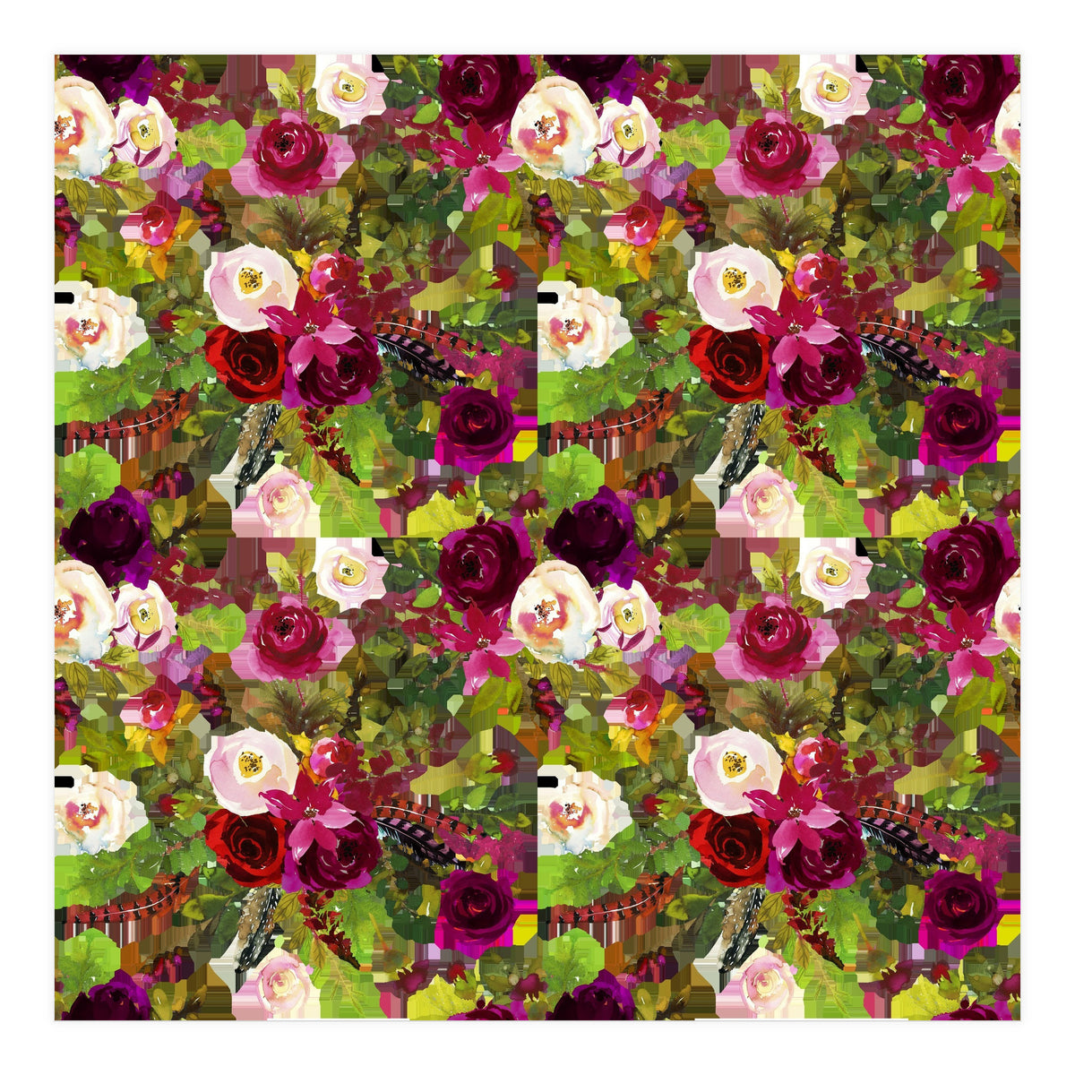 Water Colour Rose Pattern (Print Only)