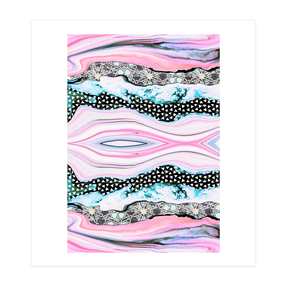 Abstract shapes of marble and patterns (Print Only)