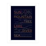 Sun, Mountain, Tree (Print Only) thumbnail