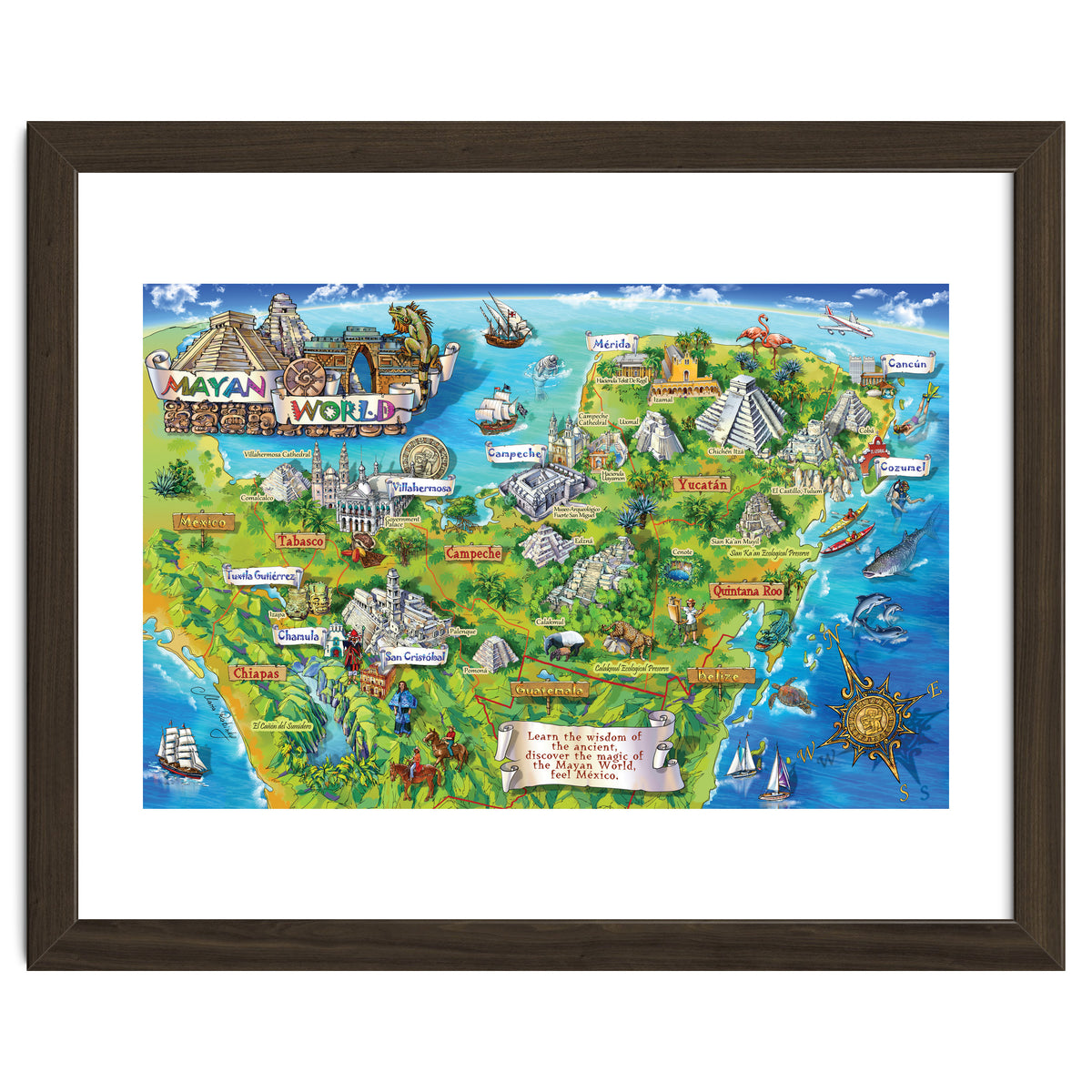 Yucatan Map Illustration