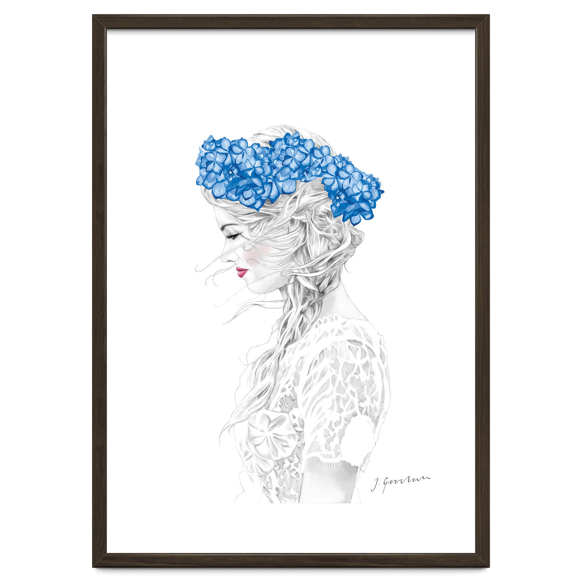 Blue Hydrangea Girl