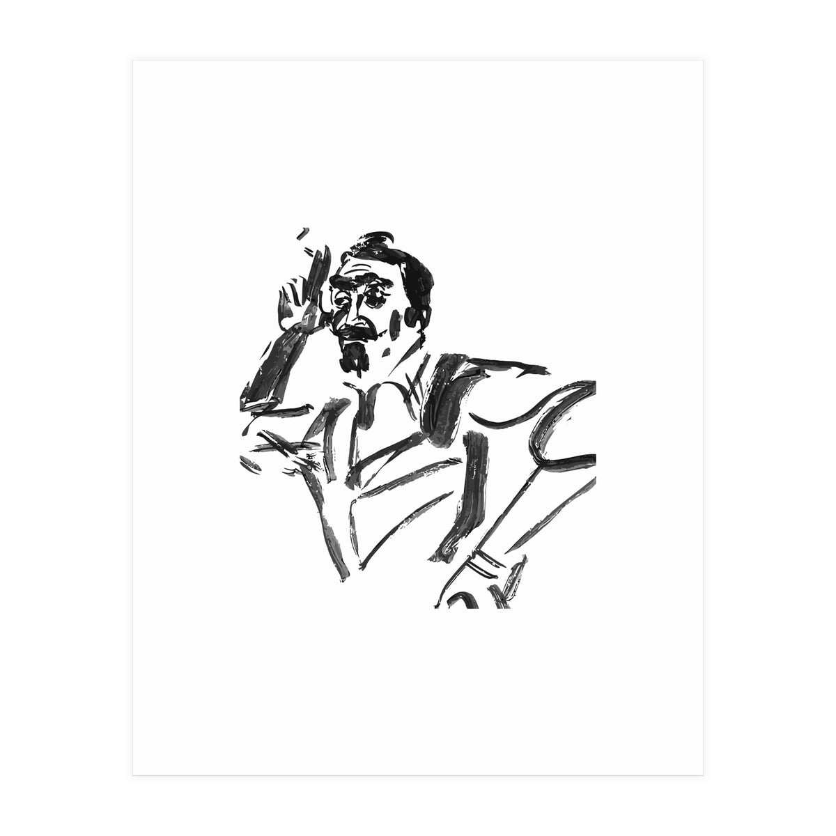 Artist and painting (Print Only)