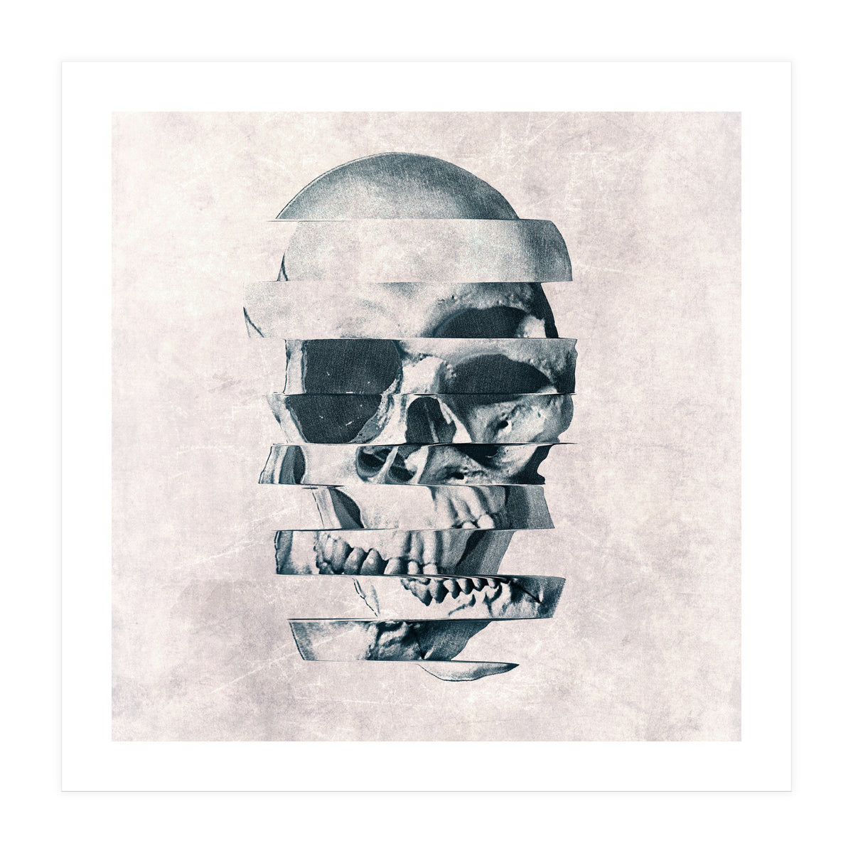 Glitch Skull Mono (Print Only)
