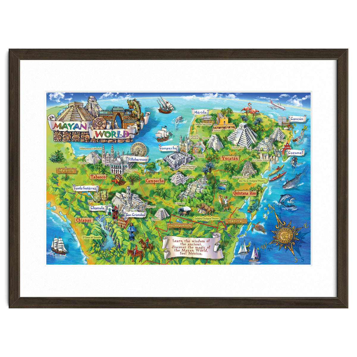 Yucatan Map Illustration