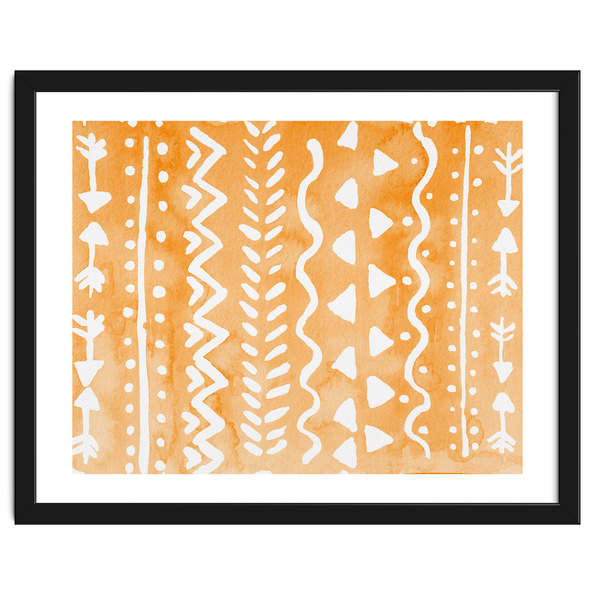 Abstract boho tribal pattern in pastel orange