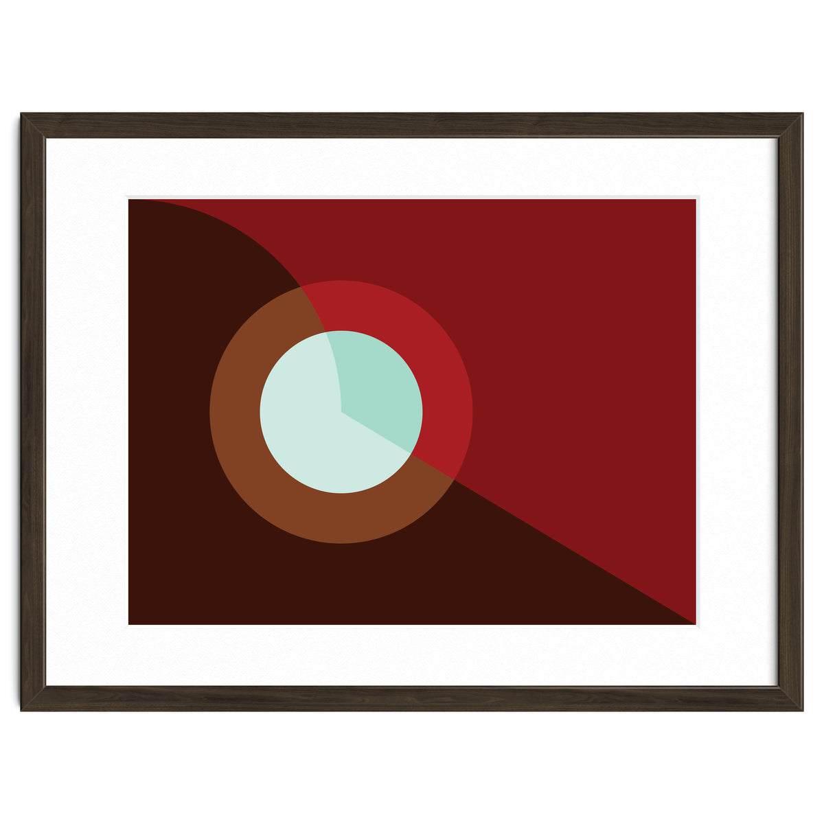 Geometric Shapes No. 2 - deep reds & turquoise