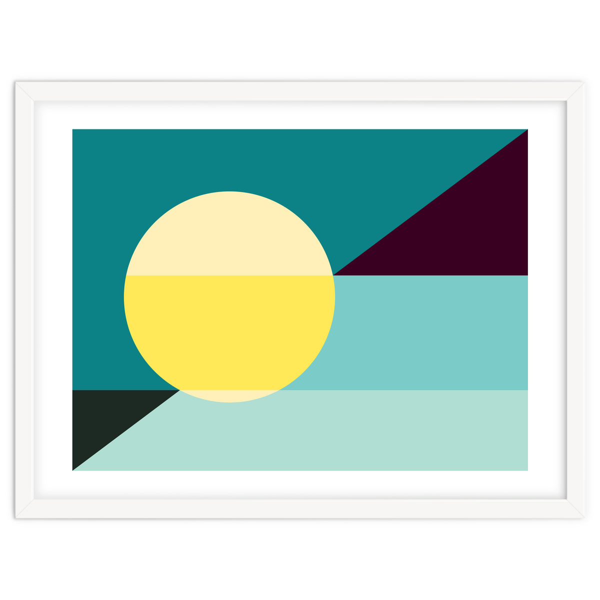 Geometric Shapes No. 3 - teal, purple & yellow
