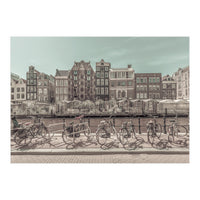 AMSTERDAM Singel Canal with Flower Market | urban vintage style (Print Only)