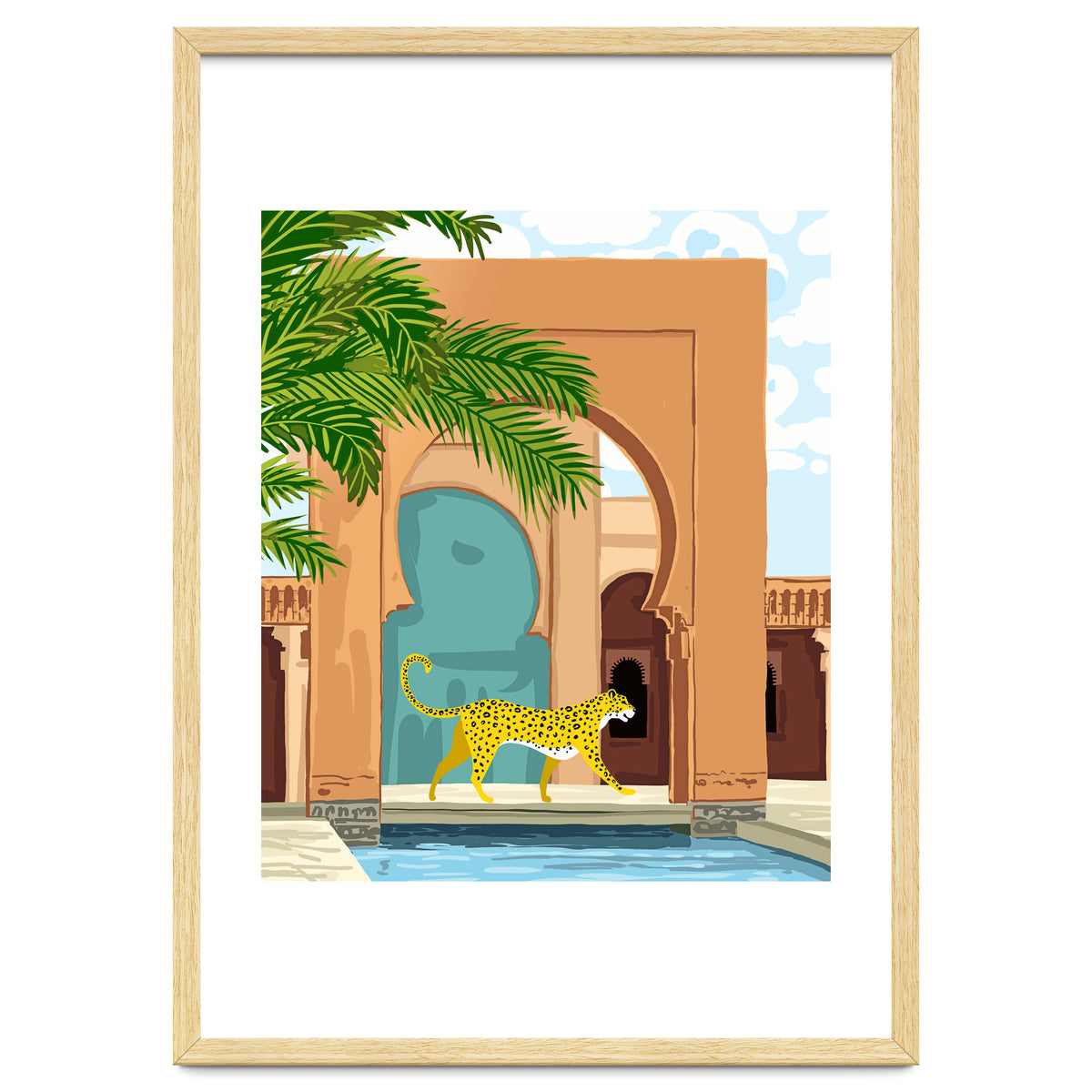 Cheetah under the Moroccan arch