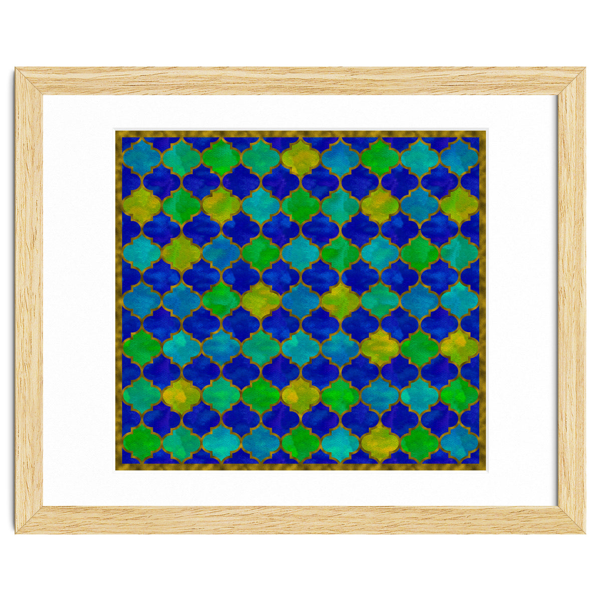 Ocean Breeze - Watercolor Moroccan Lattice