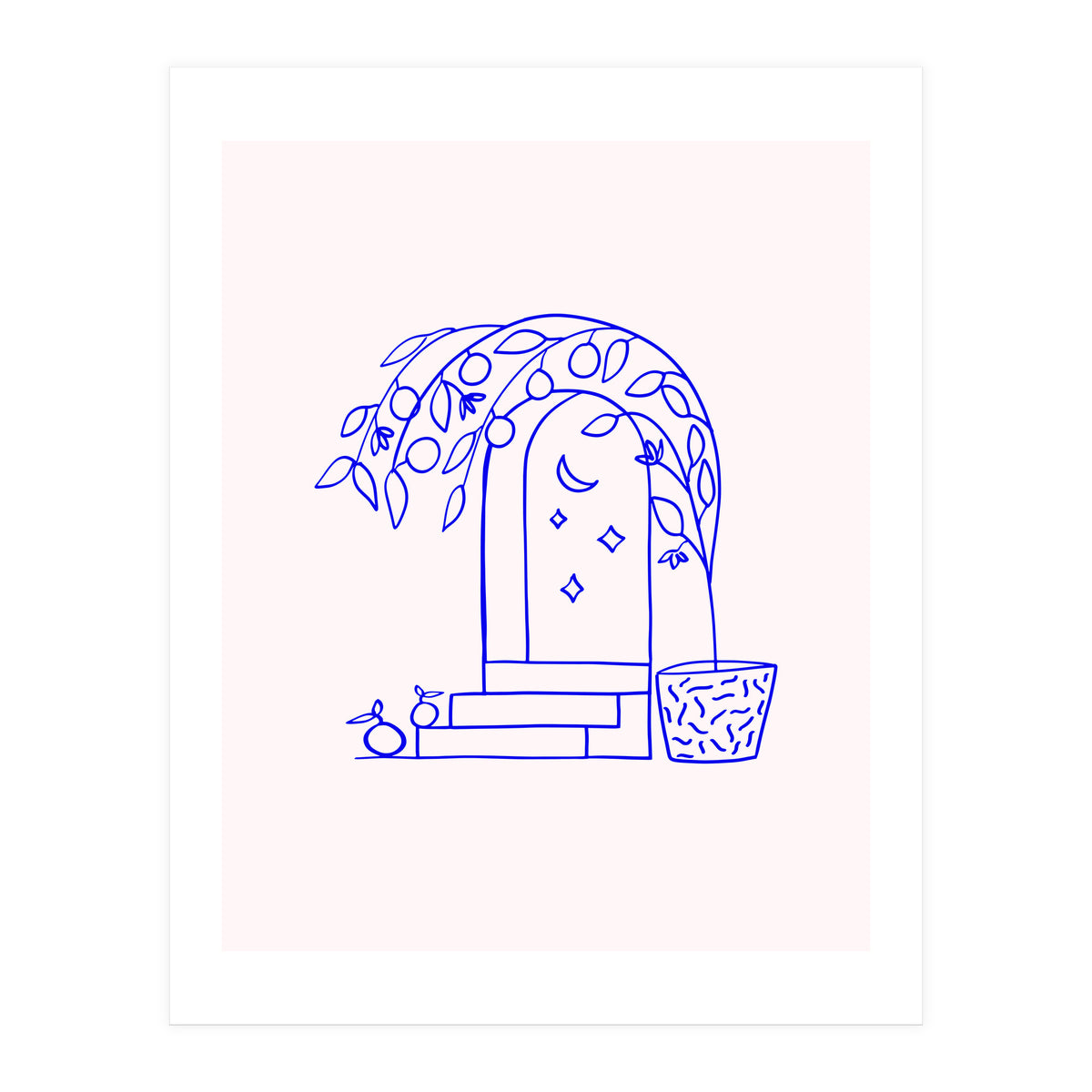 Summer at that Marrakech villa #illustration #sketch (Print Only)