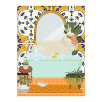 Sheep Bathing in Moroccan Style Bathroom (Print Only)