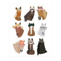 Horses in Glasses and Hats (Print Only)