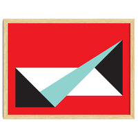 Geometric Shapes No. 49 -  teal, black & red