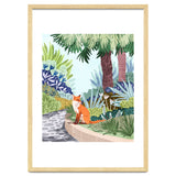 Fox in The Garden | Animals Wildlife Botanical Nature Painting | Boho Colorful Jungle Illustration thumbnail