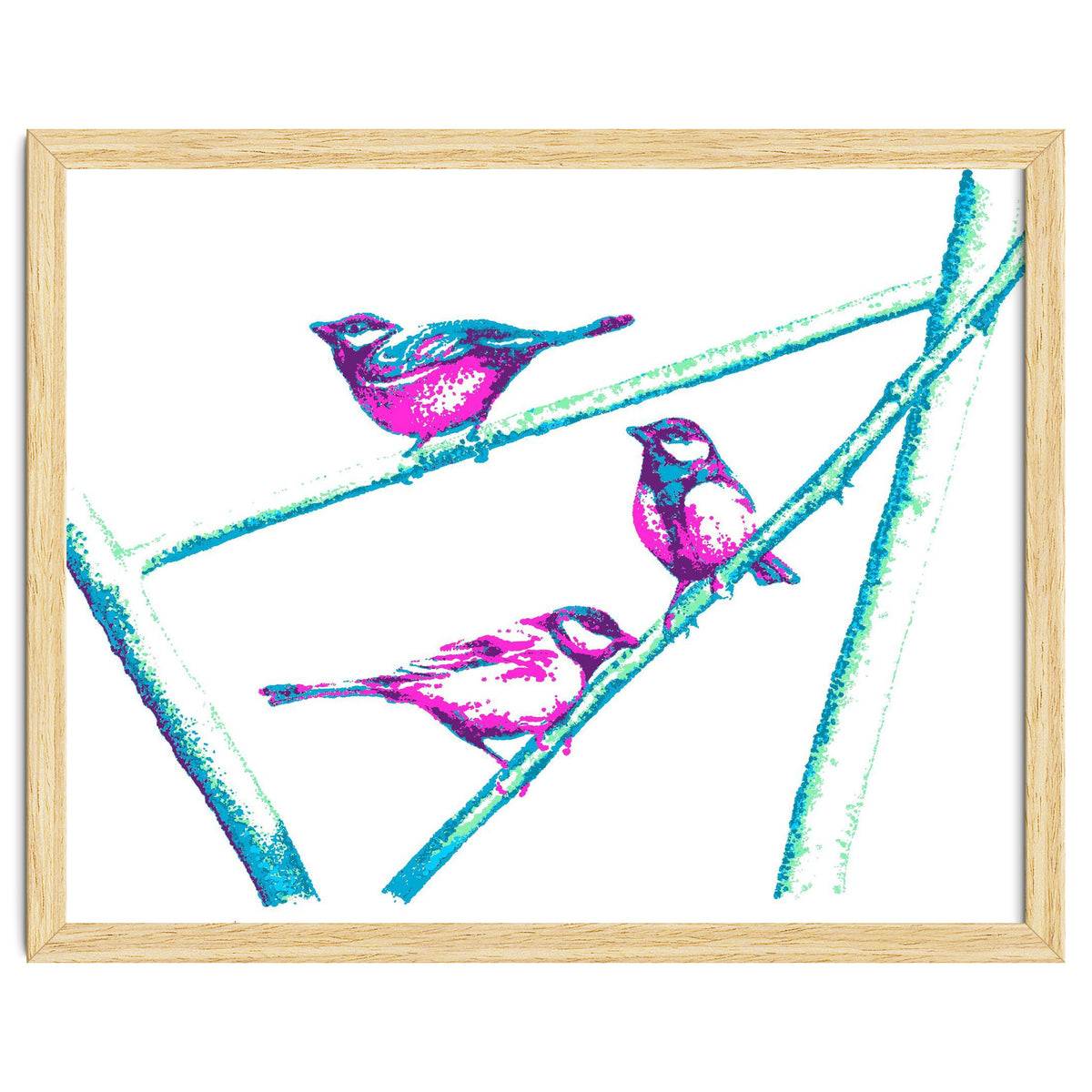 Garden Birds On A Branch