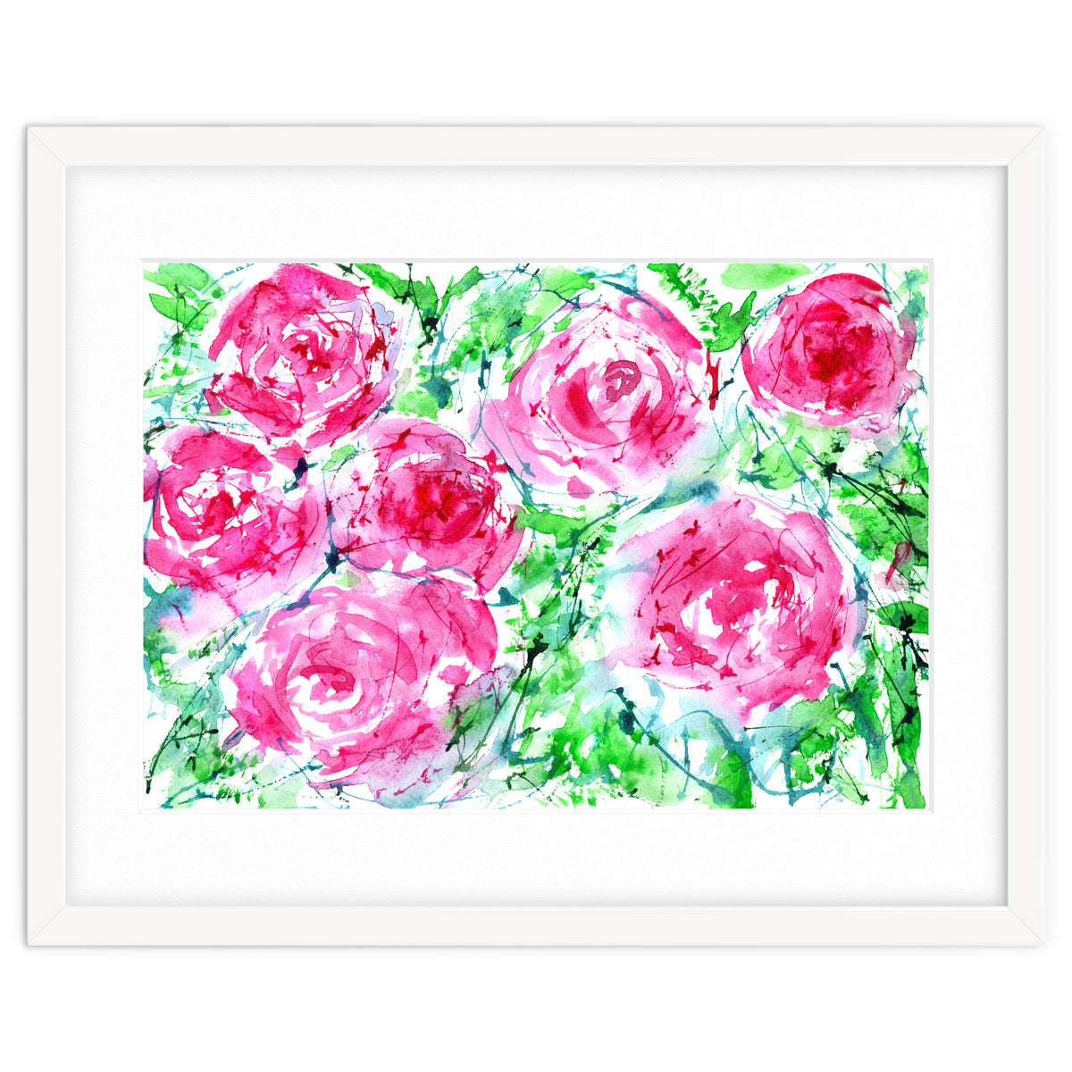 Blooming bouquet || watercolor roses
