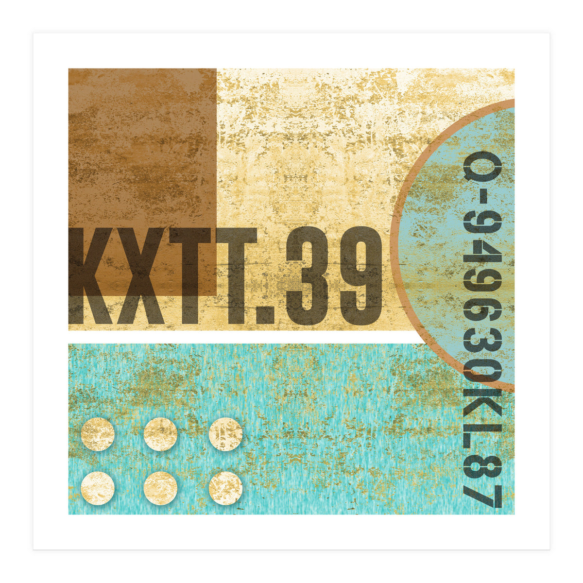 Abstract Industrial Sand And Blue (Print Only)