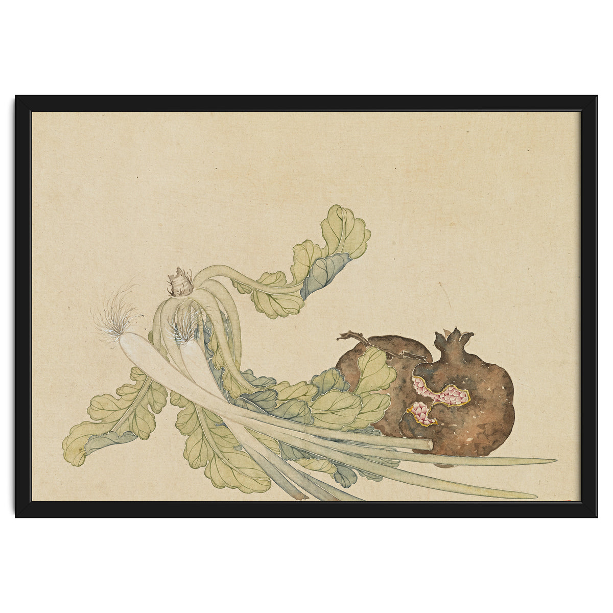 Wang Chengyu ~flowers, Vegetables, Pomegranates, Onions, Chinese Cabbage, Vegetables