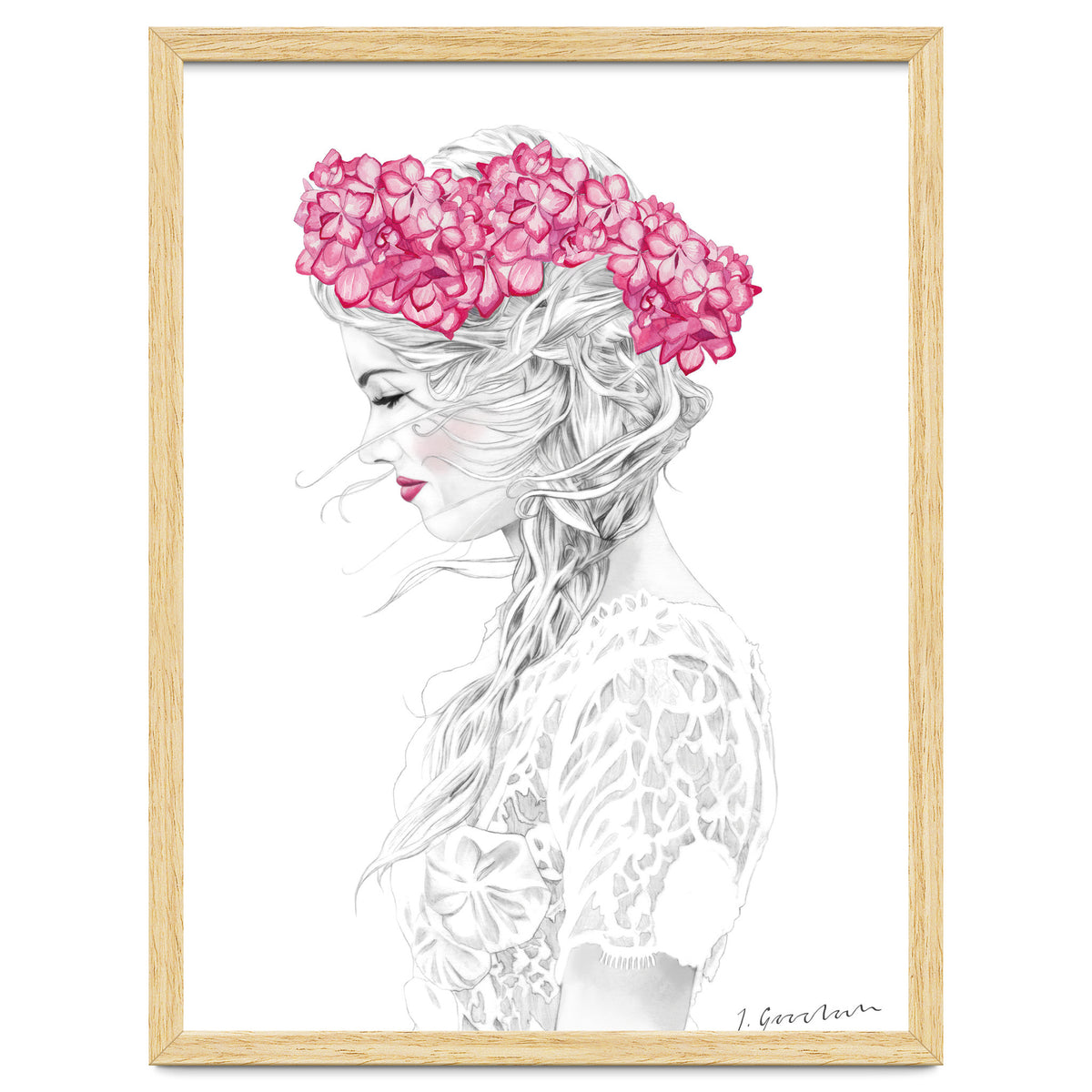 Pink Hydrangea Girl