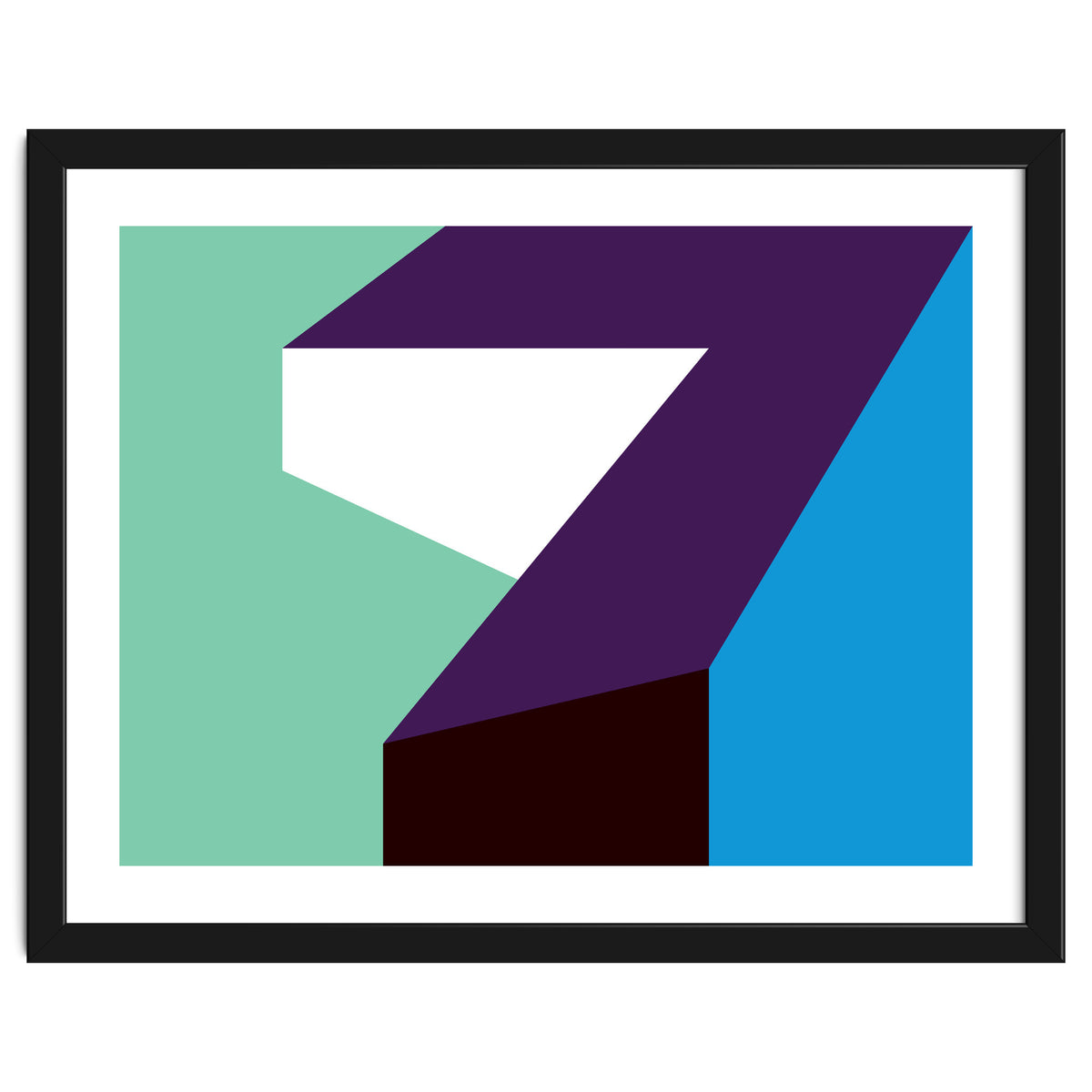 Geometric Shapes No. 60 - purple, mint & purple