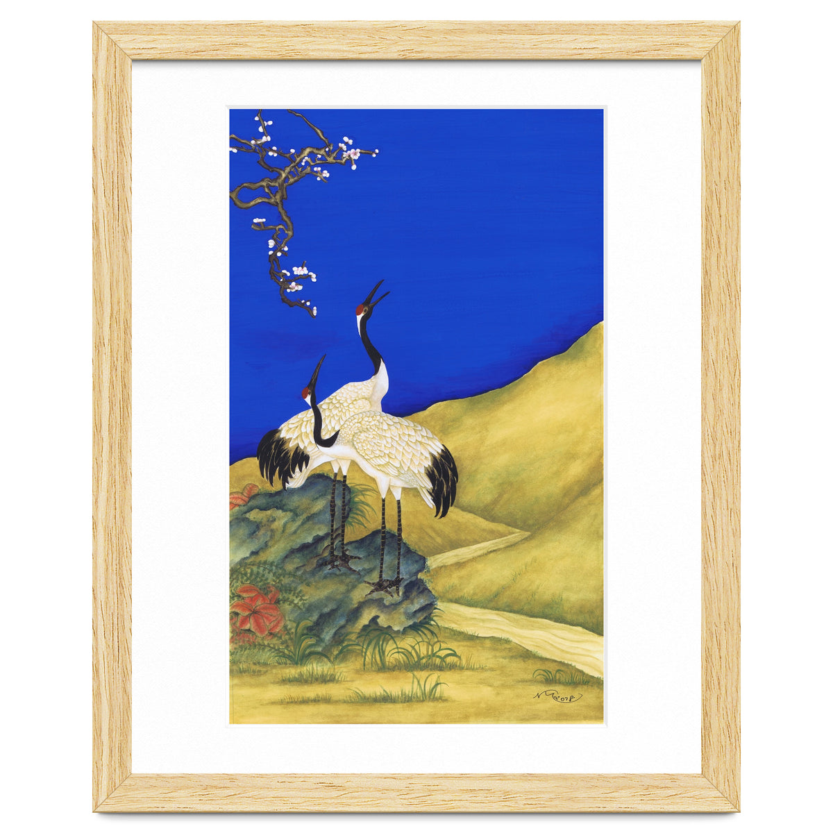 Cranes Under A Cobalt Sky 4