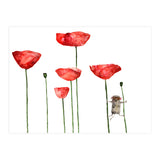 Little mouse loves big poppies || watercolor for nursery (Print Only) thumbnail