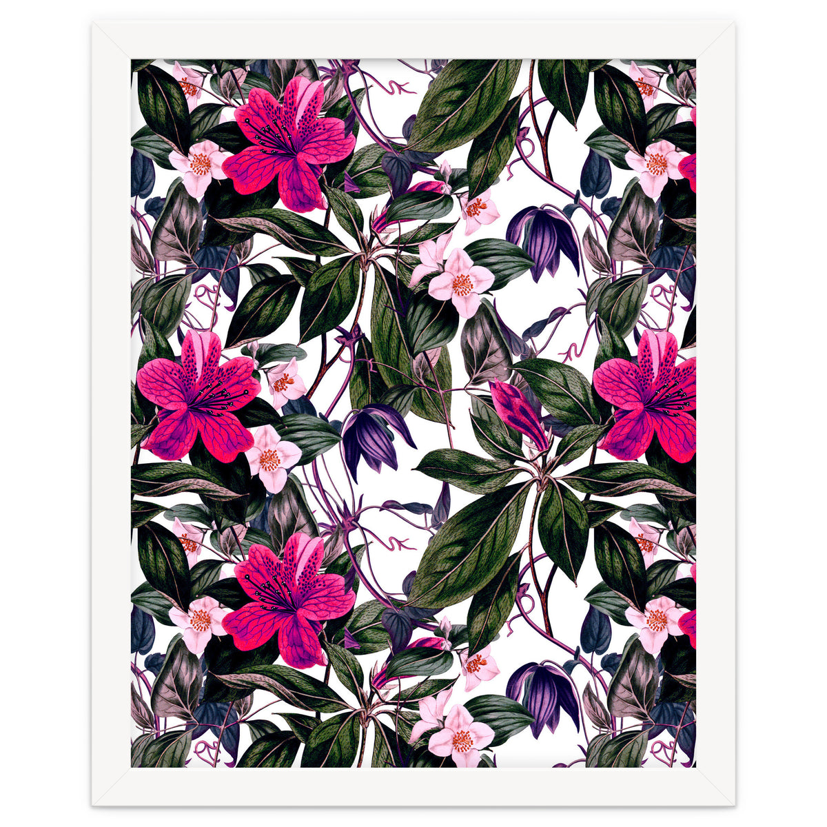 Pattern antique botanical flowers