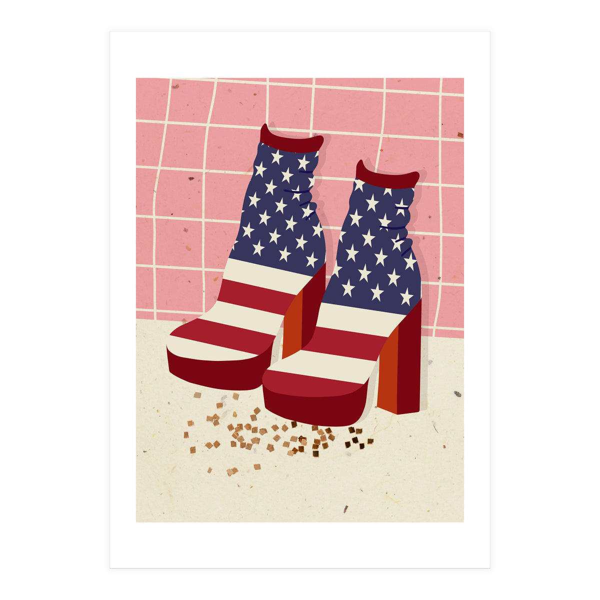 American Flag Disco Boots (Print Only)