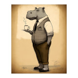 Hippo Hipster Fashion Sketch (Print Only) thumbnail