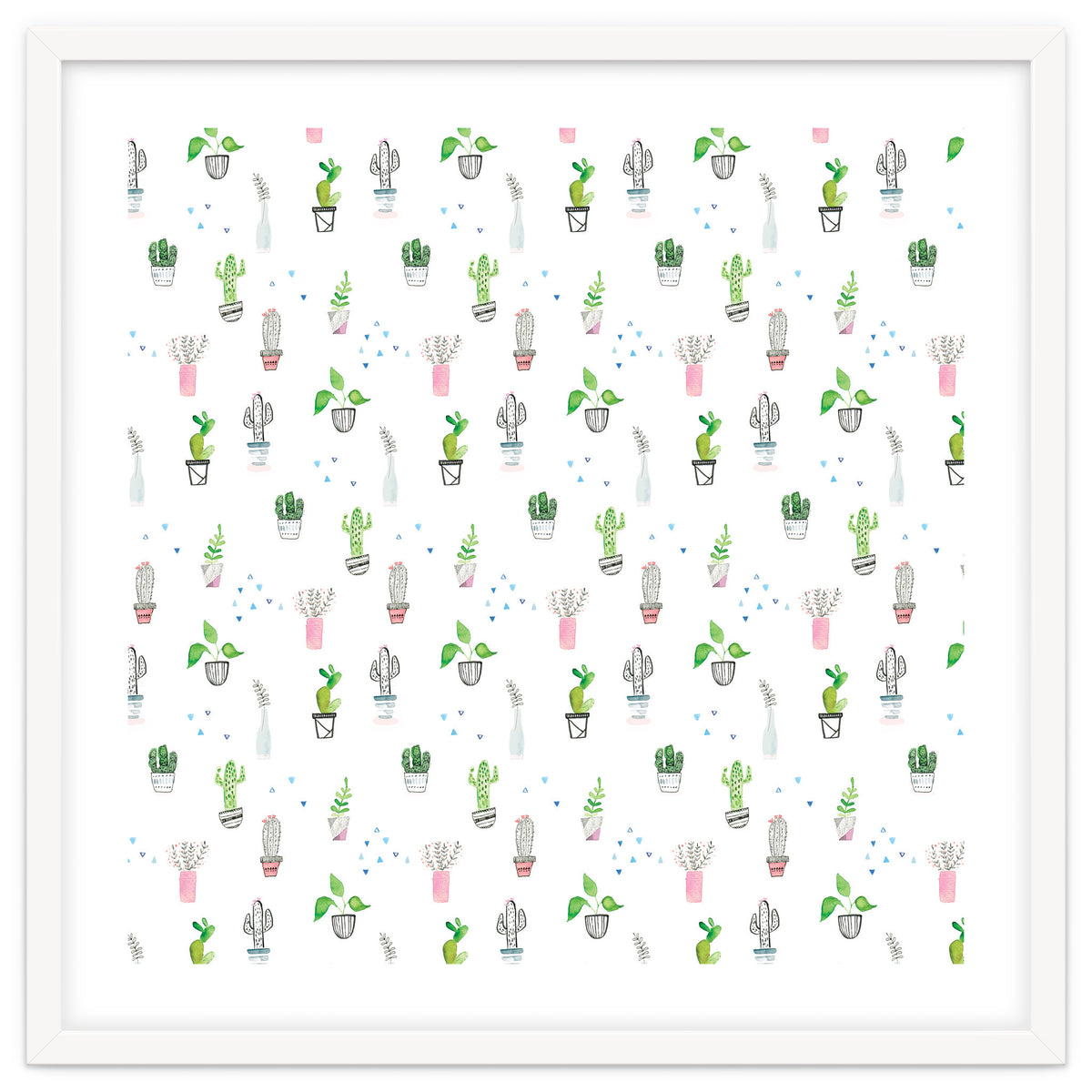 Cacti and plants pattern