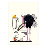 Ostrich on the Toilet, Funny Bathroom Humour (Print Only) thumbnail