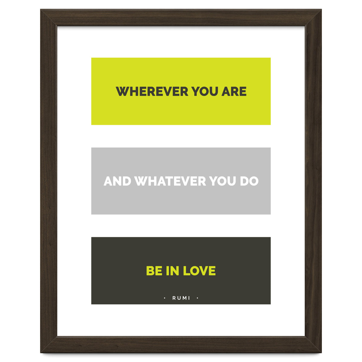 Be In Love - Rumi Quote Typography