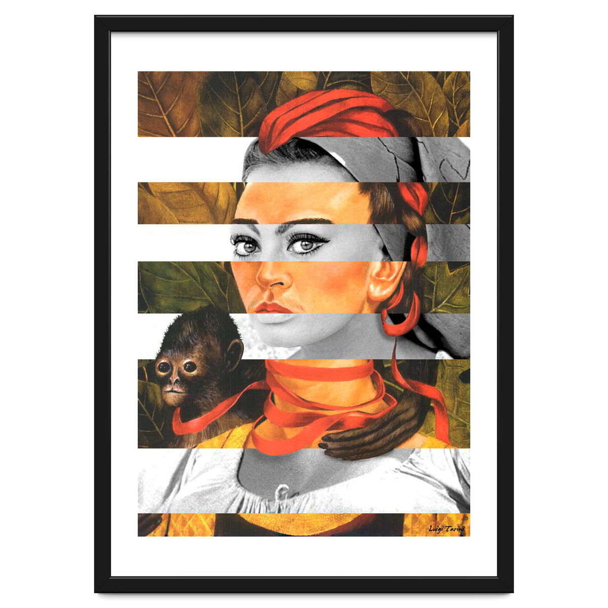 Frida Kahlo's Self Portrait with Monkey & Sophia Loren