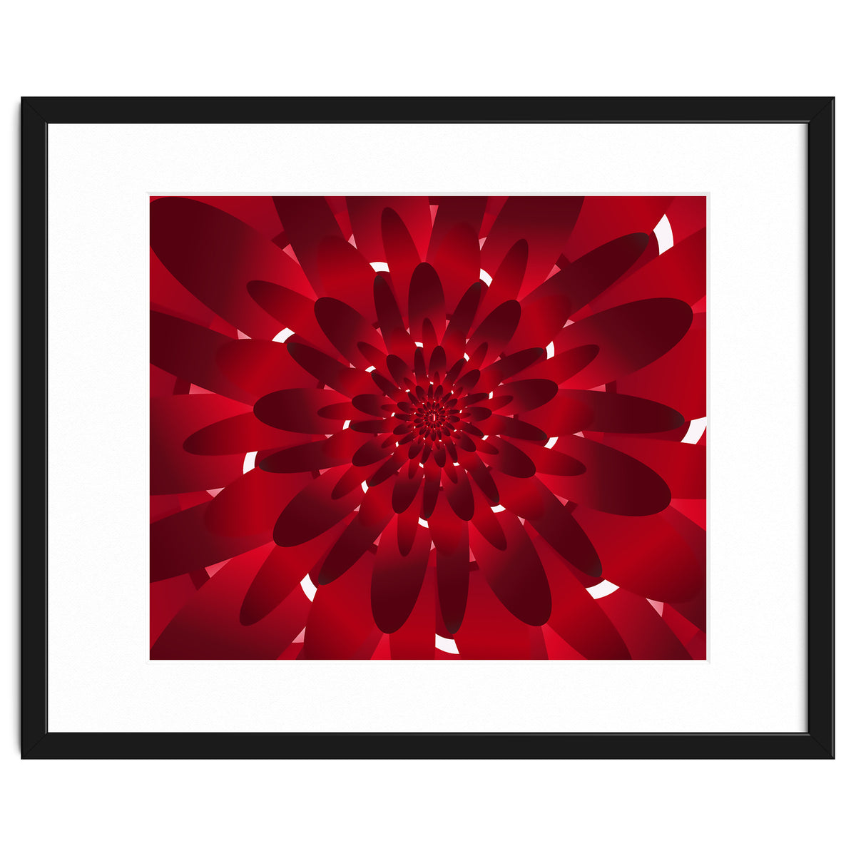 Abstract Modern Red Floral Design Art
