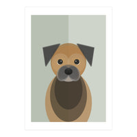 Mid Century Geometric Border Terrier Dog (Print Only)