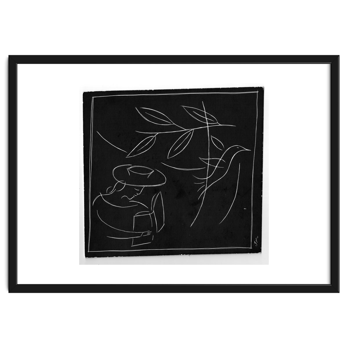 Woman With Bird And Book