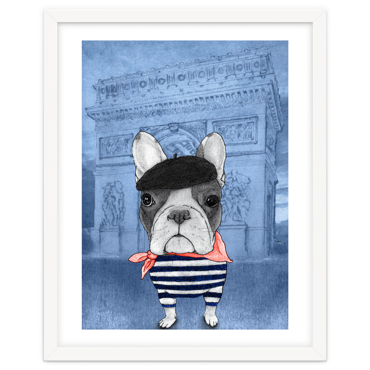 French Bulldog With Arc De Triomphe